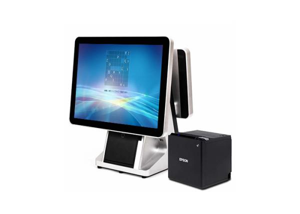 RH 618 Touch Screen Pos Terminal Optional Dual Display With Thermal Printer Built - In