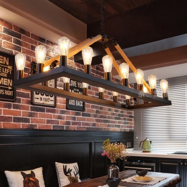 Vintage Jute rope pendant light For Farmhouse Kitchen Dining room Lighting (WH-GP-13)