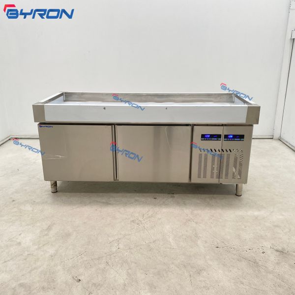 Customized Workbench Refrigerator SS Under Counter Refrigerator Freezer