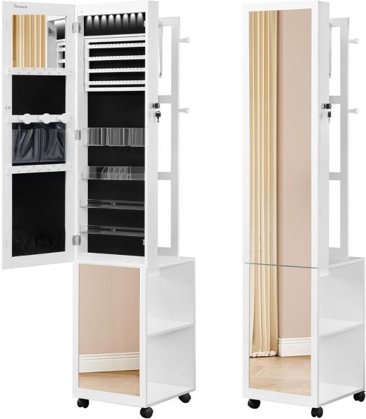 Wood Full Length Mirror Cabinet Frameless Mirror Jewelry Cabinet Modern