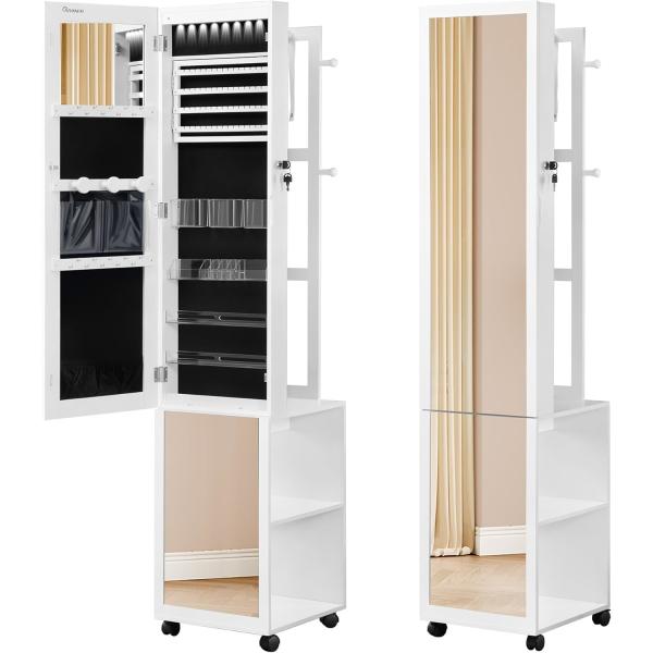 Cabinet de espejos de madera de longitud completa sin marco Cabinet de joyas de espejo moderno