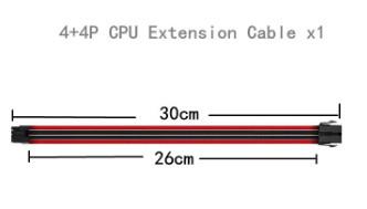 Hot Sale Power Supply ATX Braided Nylon  Sleeved extension Cable 18AWG