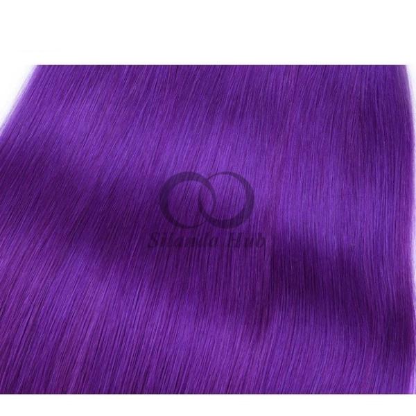 Purple Straight Remy Human Hair Bundles Sew In Weave Bundles Brazilian Bundle Deals