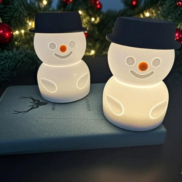 Veilleuse en silicone bonhomme de neige pour enfants - Contrôle tactile, LED rechargeable