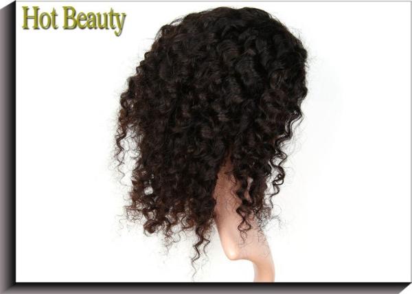 Hot Beauty Women's Full Lace Human Hair Wigs Kinky Style With Natural Hairline