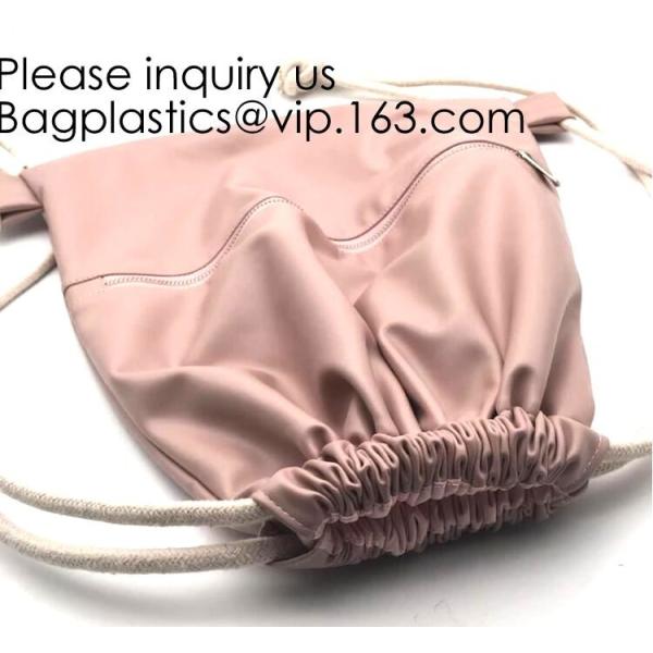 promotional fancy small waterproof black pu drawstring leather bag for money,logo making for promotion PU drawstring bag