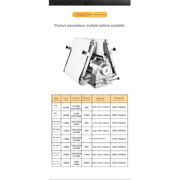 Food Beverage Stand Type Automatic Small Cookie Dough Roller Sheeter Machine Conveyor Belt and Roller Driven