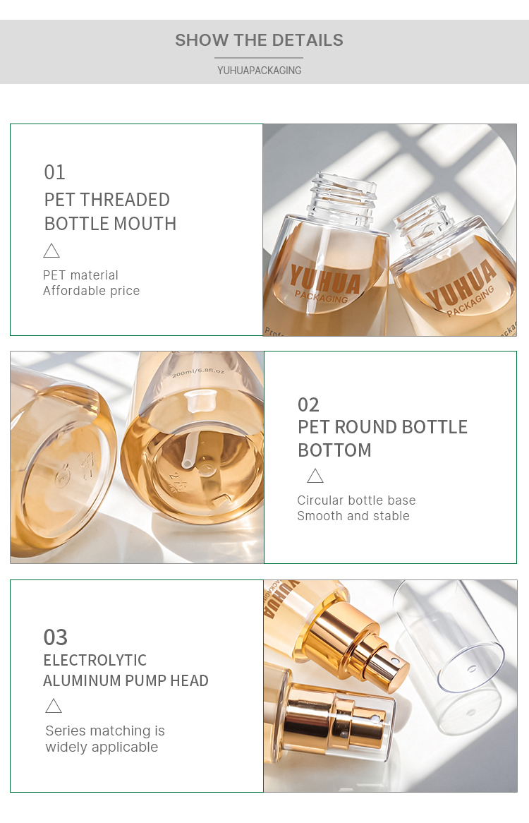 Spray closure type plastic toner bottle designed for skin care solutions offering dispensing and leak proof performance
