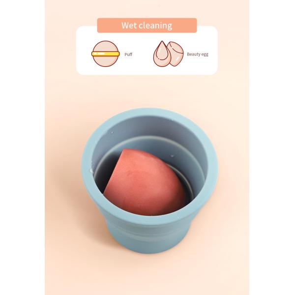 Beauty Egg Cleaning Tool Wellfine Silicone Folding Brush Cleaner Cup for Beauty Care