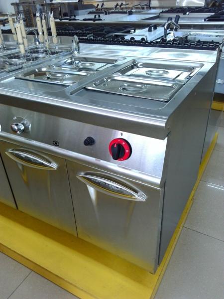 Gás quente Bain Marie da exposição do alimento com equipamento profissional ocidental da cozinha do armário