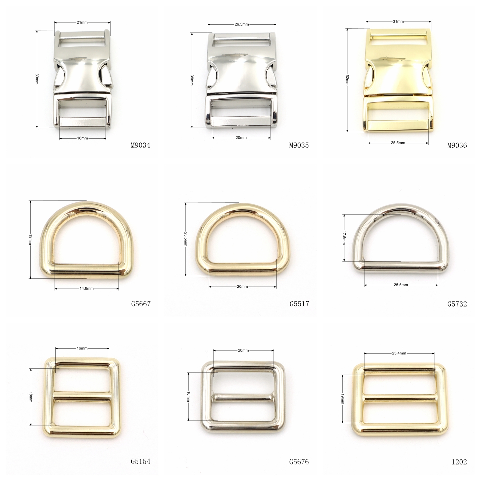 Matte Black Safety Metal Release Buckle Dog Collar Quick Release Buckle Bag Metal Lock Closure Buckle
