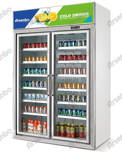 Upright 4 Door Commercial Display Drink Fridge 1000L SS304 Material