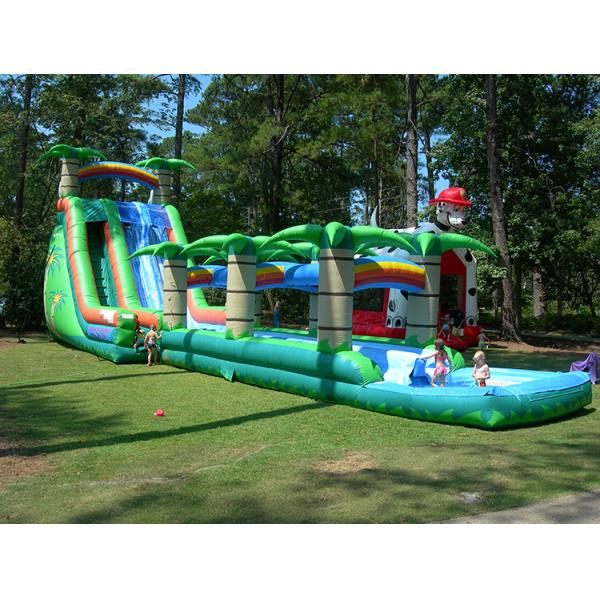 Large Fire Truck Inflatable Dry Slide for Commercial Party Rental Repair Kits Included