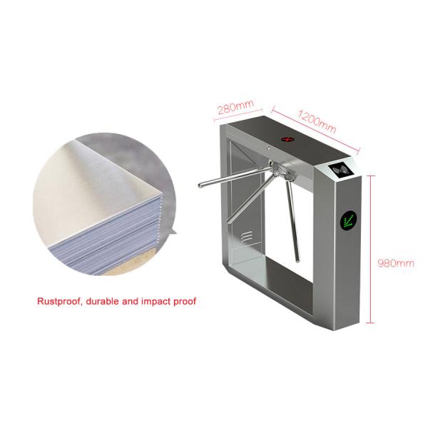 TCP Stainless Steel 1.5mm Thickness Tripod Turnstile Gate