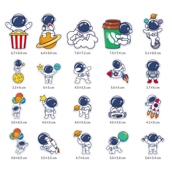 OEM Rocket Moon Planet Kiss Cut Stickers Astronaut Car Decal