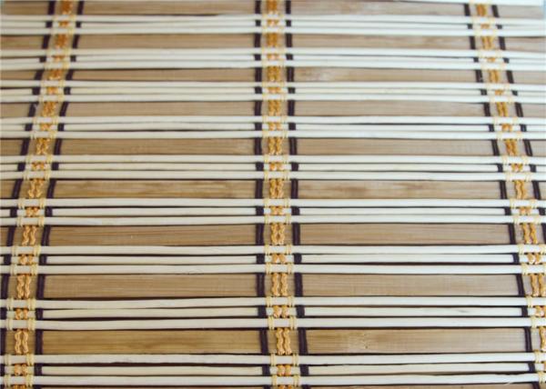Eco Friendly Natural Bamboo Blinds , Motorized Outdoor Roll Up Bamboo Shades