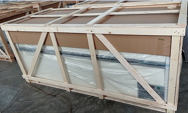 Двери статическое охлаждая 600L замораживателя комода супермаркета R290/R404A сползая стеклянные