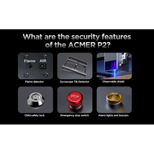 ACMER P2 20W Laser Engraver Cutting Machine Maxmum 30000mm/min Engraving Speed