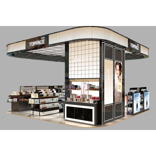 BKC020 Luxury Makeup Booth Design Cosmetic Kiosk Mall Display for Beauty Store Interior Design