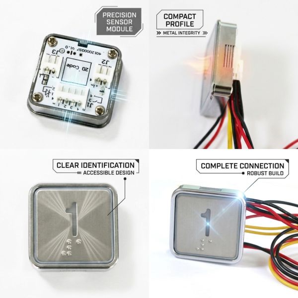 Infrared Touch Induction Elevator LOP with Tempered Glass Panel RS485 Communication and Dot Matrix Display for Modern