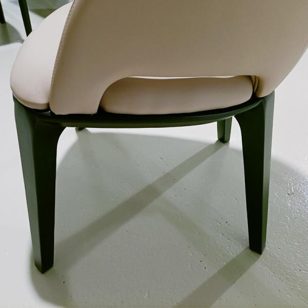 Simple Design Italian Dining Chair ,  Ash wood White Pu Leather Dining Chairs