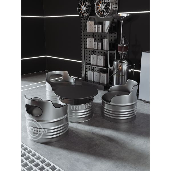 Durable Iron Frame Restaurant Table Chair Sets with Premium PU Leather and Compact Design for Industrial Bar Furniture