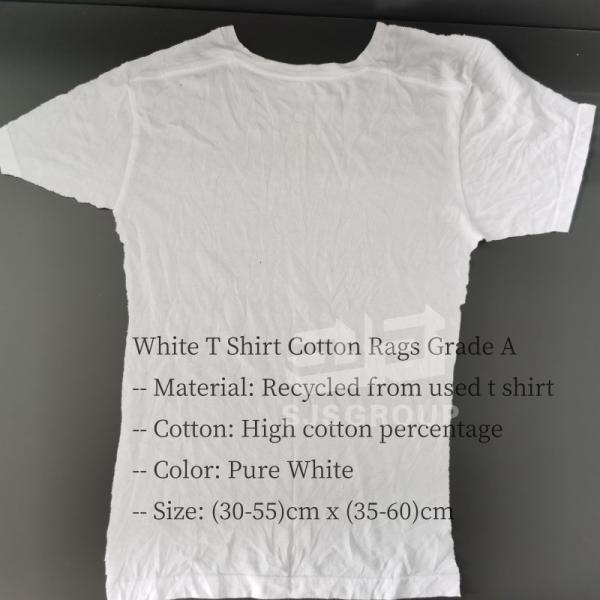 Low lint Cotton Rags Kg White Elastic Knitting T-shirt Rags Recycled Cotton Cloth Cleaning Wiping Used Rags