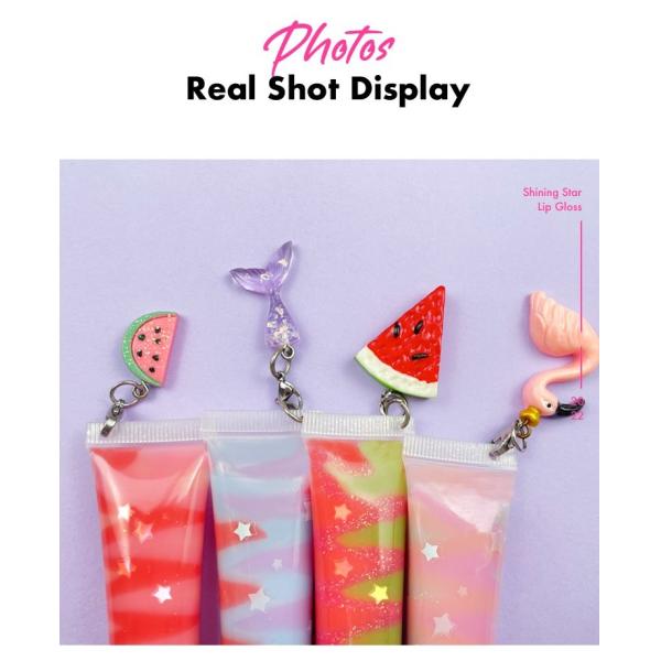 Kids Lip Gloss With Cute Keychain