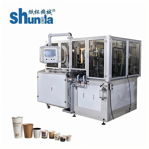 Professional Paper Hot Drink Container Making Machine with Collecting Table Size 900*900*1760mm