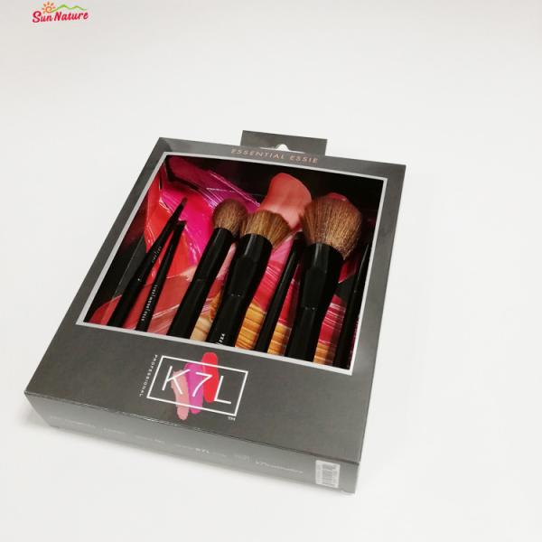 Упаковывая коробки бумаги золота цвета 350gram дизайна печати логотипа коробки изготовленные на заказ с окном для щетки макияжа