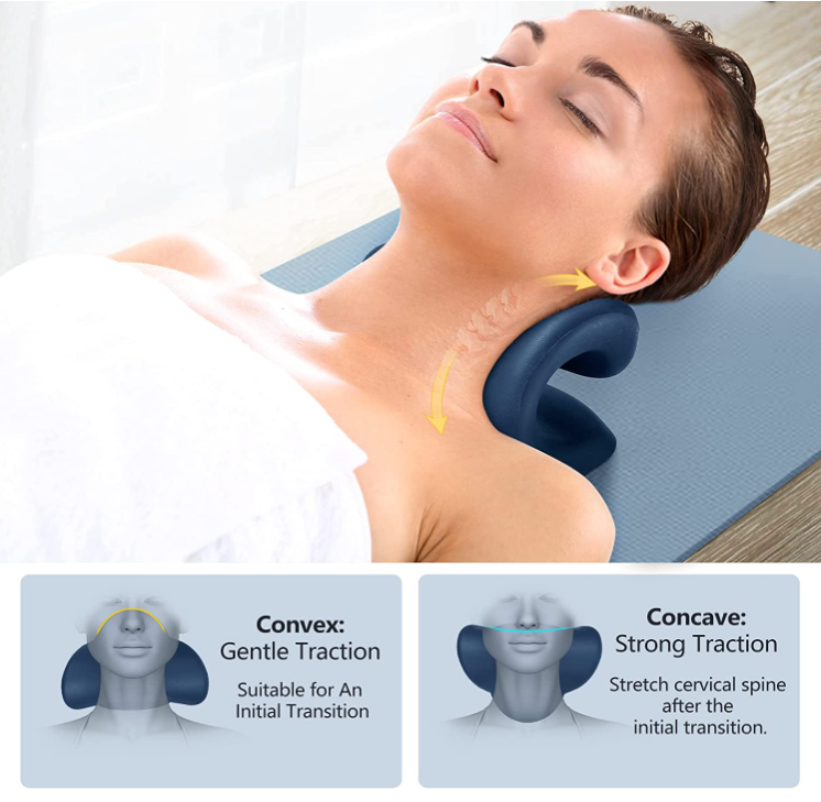Neck Pain Relief Heated Cervical Traction Device Pillow Neck Stretcher with Graphene Heating Pad