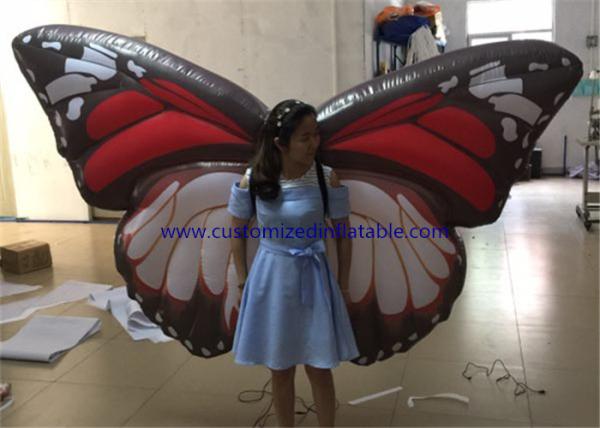 Custom Back Inflatable Lighting Decoration Butterfly Air BOW With Internal Blowewr