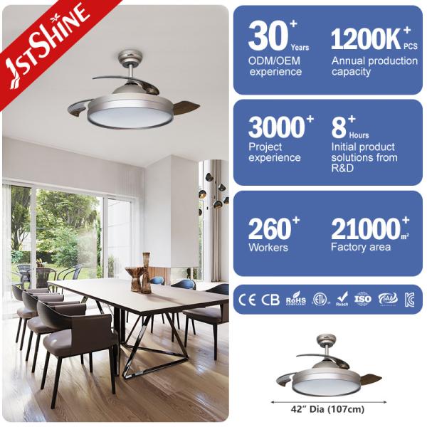 DC Motor 230V 3 Color LED Invisible Ceiling Fan Remote Control