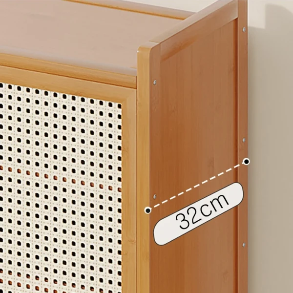 Breathable Shoe Cabinet with Doors, Freestanding Entrance Multi-layer Storage Rack