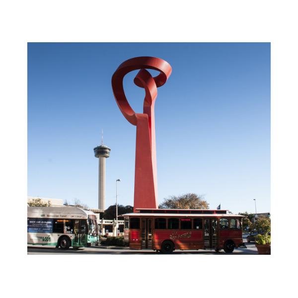 Red Large Art Urban Landscape Stainless Steel Art Sculptures Red Painted