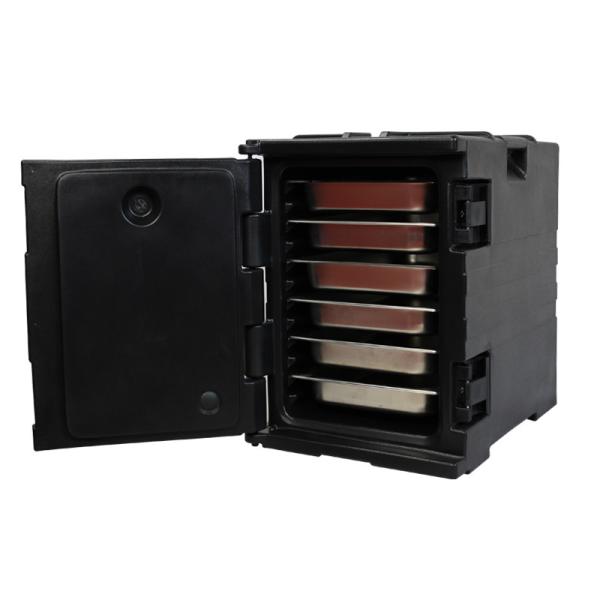 Pan Insulated Food Transport Box Dining Halls Outdoor Banquets Hot Cold Carrier Black