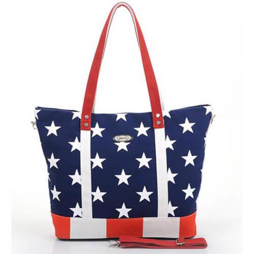 Large Floral Custom Canvas Bags For Girls , PU Shoulder Bag