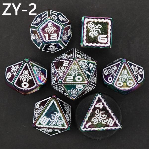 Electroplated Vintage Colored Octopus Metal Dnd Dice Set Dragon and Dragon Chessboard Game Dice
