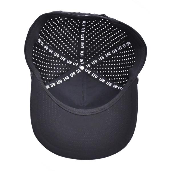 Custom Rubber PVC Logo Trucker Hat 5 Panel Waterproof Laser Hole Rope Golf Hats Running Sports Cap For Man