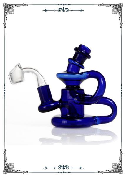 Klein Recycler Dab Oil Rigs With Showerhead Perc Glass Water Pipes Bong Smoking
