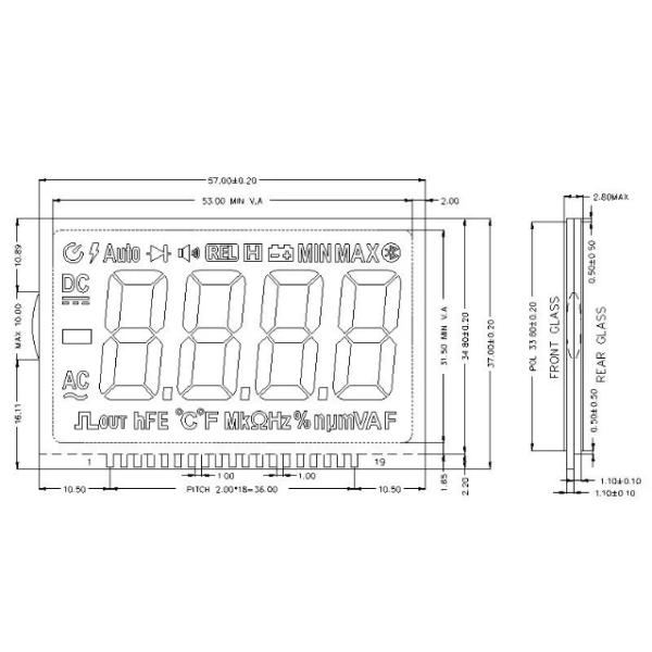 Настраиваемый автоплеер VA LCD панель отрицательный белый LCD дисплей
