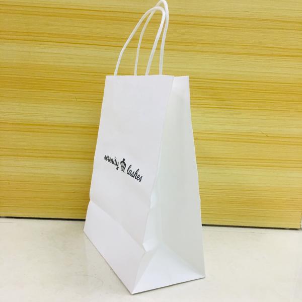 OEM Fancy White Paper Gift Bags With Handles packaging for clothes shoes
