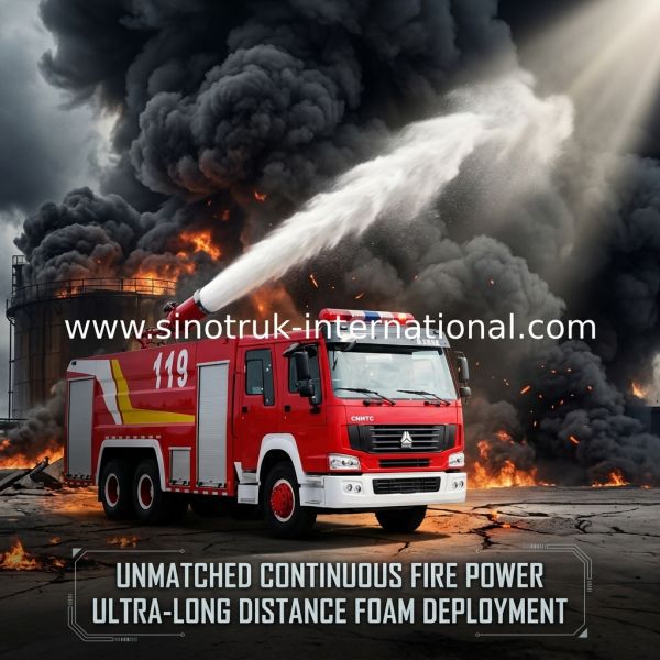 SINOTRUK HOWO Fire Fighting Truck 20CBM 10 Wheels , Rescue Fire Trucks