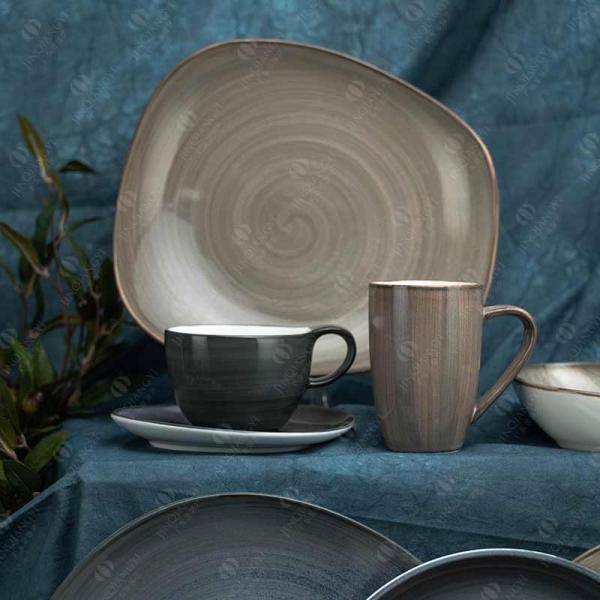 Hand Painted irregular Ceramic Dinner Sets 16Pc For Wedding Party