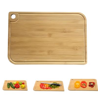 a cozinha de bambu quadrada da placa de corte de 38x27x1.5cm curva um cozinheiro chefe mais verde With Groove