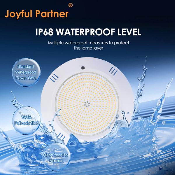 Epoxy Resin Filled Underwater Pool Light Wall Mounted ABS Housing IP68 AC12V 18W Dia 260mm