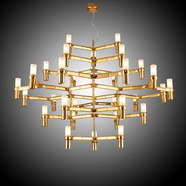 Crown Major Pendant lamp Nordic Tube chrome chandelier Crown Plana Mega Pendant(WH-AP-637)