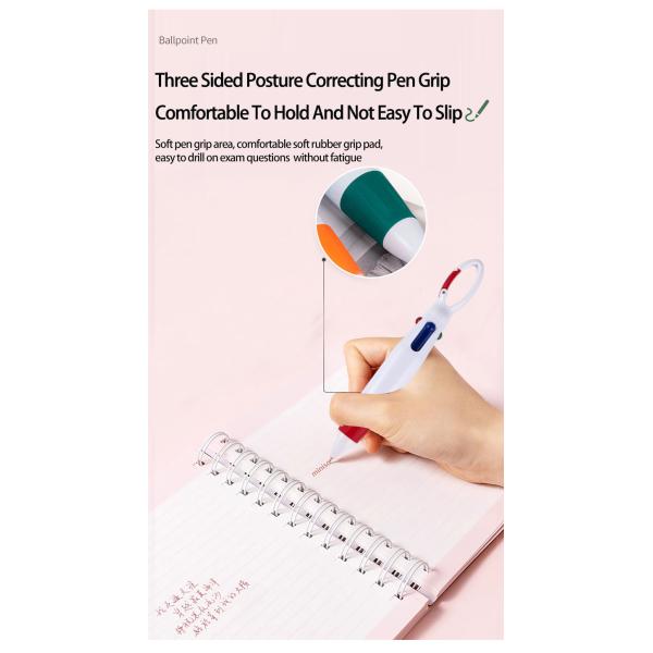 Four Color Ink Ball Pen Mountaineering Buckle Shape Plastic Ballpoint Pen