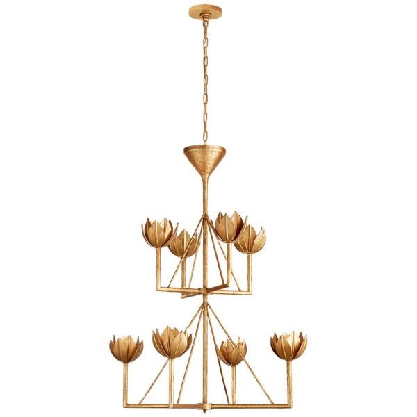 Modern Brass Body Crystal Shade Adjustable Height Pendant Light for Living Room and Hotel