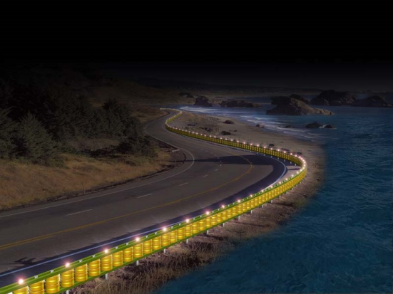 Highway Traffic Speed Safety Rolling Crash Barrier For Guardrails